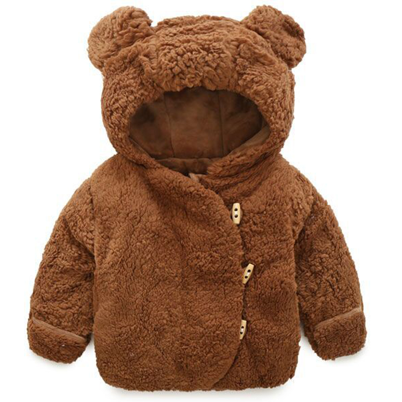 

Baby Child Winter Jacket For Boys Girls 2018 Cute Warm Bear Ears Horn Buckle Coat Hooded Outerwear Children Costumes Kid Clothes, Pink