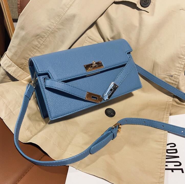

wholesale women handbag sweet little fresh leather underarm bag multifunctional leather clutch bag new foreign blue women shoulder bag, Black;red
