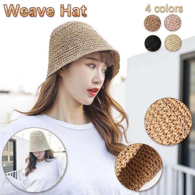 

Handmade Hats Fashion Women Summer Female Big Straw Hat Sun Beach Hat Outdoors Folding Mesh Travel Leisure Dome Cool Hat#p3, Black