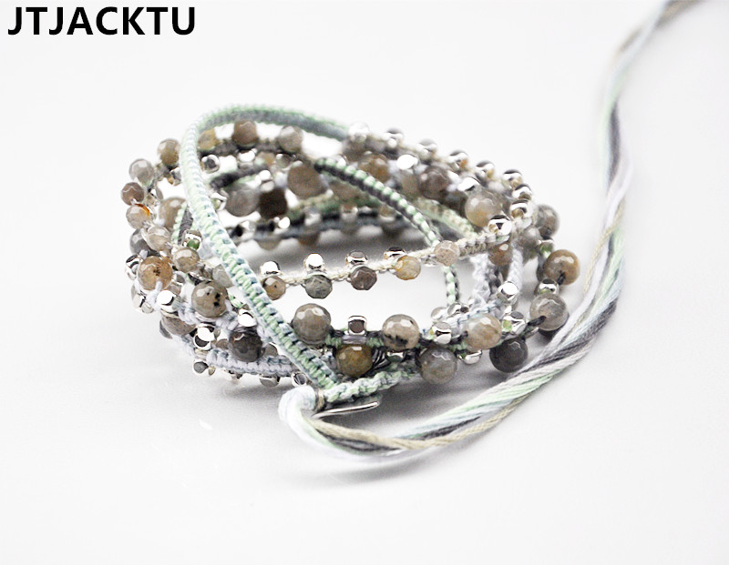 

facted labradorite stone bracelet for woman 6 wrap bracelet