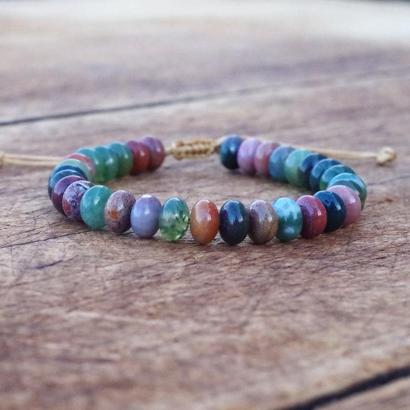 

4*8mm Onyx Natural Stone Beads Charm Wrap Bracelet Women Man Handmade String Braided Yoga Friendship Bracelet Bangle
