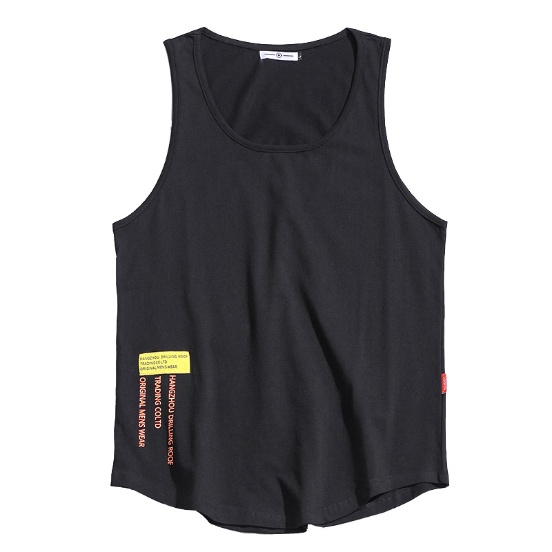

Summer New Men Tank Top High Quality 100% Cotton Undershirt Bodybuilding Clothing Plus Size -5XL Sleeveless Vest Mens Tank Tops, Black