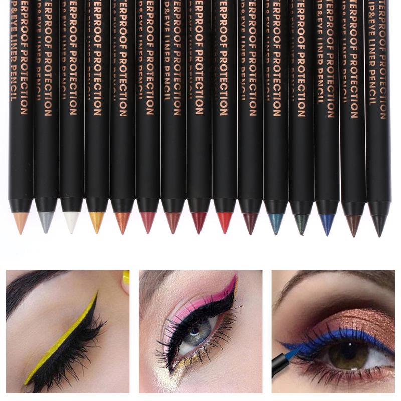 

1PC Longlasting Waterproof Eye Liner Pencil Pigment Waterproof Colorful Eyeliner Pen Women Makeup Beauty Tools 15 Colors, 11