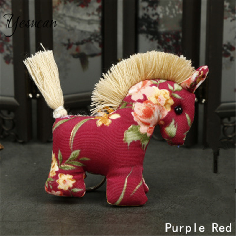 

Vintage Horse Thailand handmade keychain Ethnic keyring Bag Charm Alloy Tassel Animal Keychain Box Key chain&Key Chain Creative