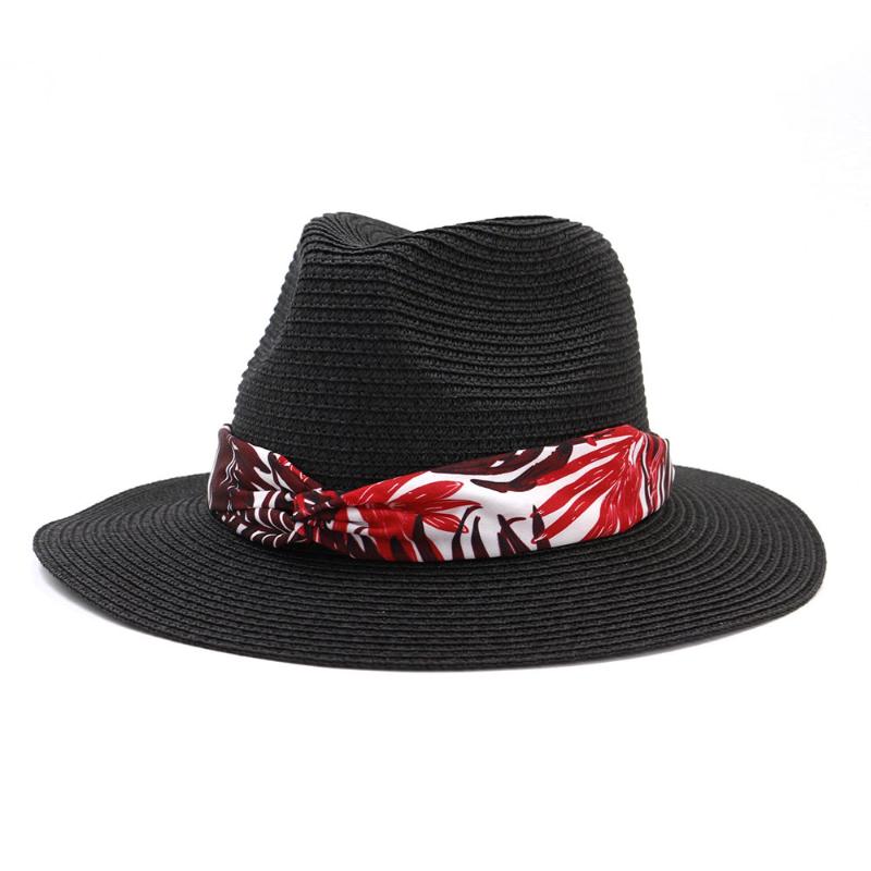 

Women's Hat Summer Wide Brim Straw Hats Big Sun Hats UV Protection Panama floppy Beach Ladies hat chapeau femmel Fedoras, White