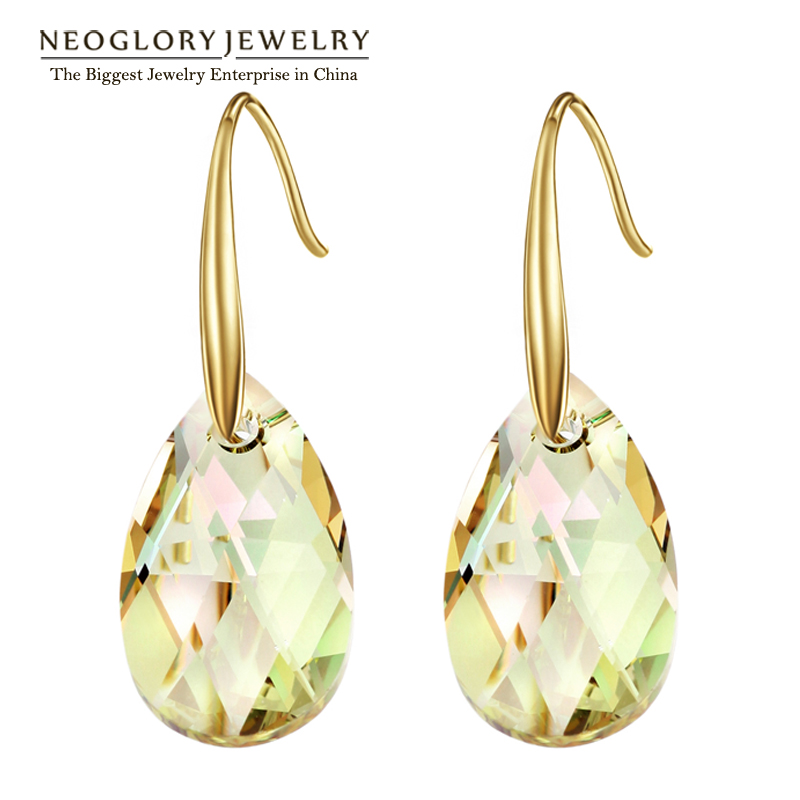 

Neoglory Austrian Crystal Light Yellow Gold Color Chandelier Dangle Drop Earrings for Women Fashion Jewelry Gift 2020 New JS9