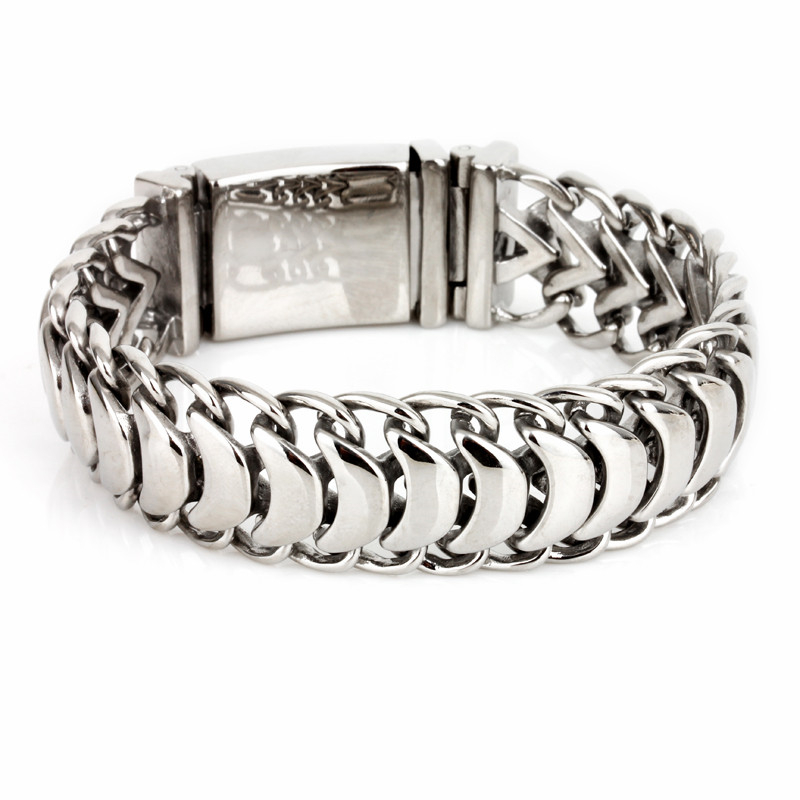 

New High Polished Shiny Bracelets Stainless Steel Bike Link Chain Bike Chain Bracelets Fashion Male Accessories 2020