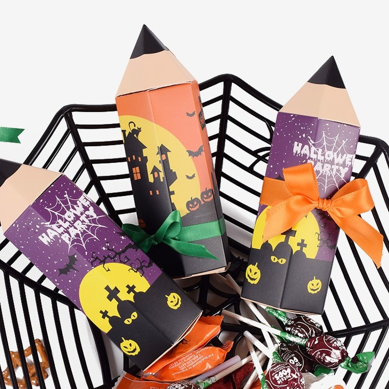 

Halloween Packaging Box Cartoon Pencil Candy Gift Box Funny Halloween Gift candy cristmas decoration christmas