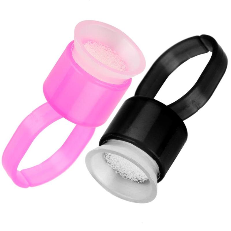 

50pcs/100pcs Tattoo Ink Black Pink Cap Ring Pigment Ring Cup With Sponge Tattoo Accessories Microblading Pigment Holder Clean