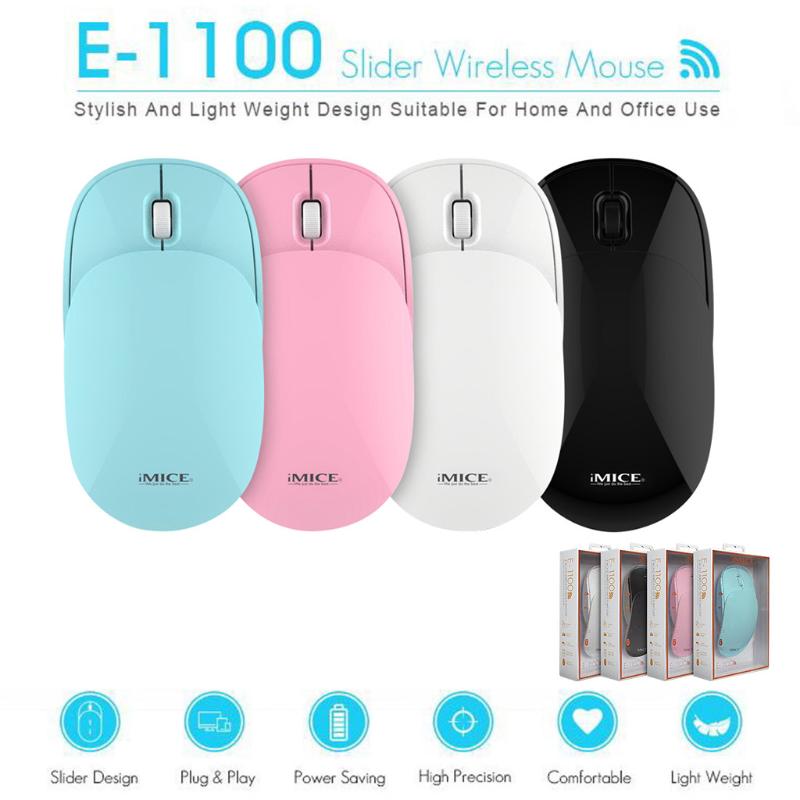 

IMICE E-1100 2.4G Wireless Slider Mute Mouse Portable Belt For Office Computer PC Desktop Gamer Laptop Silent Keys