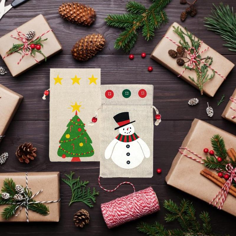 

Christmas Drawstring Gift Bags Reusable Canvas Bags With Drawstring Large Size Gift Wrapping Present Bag