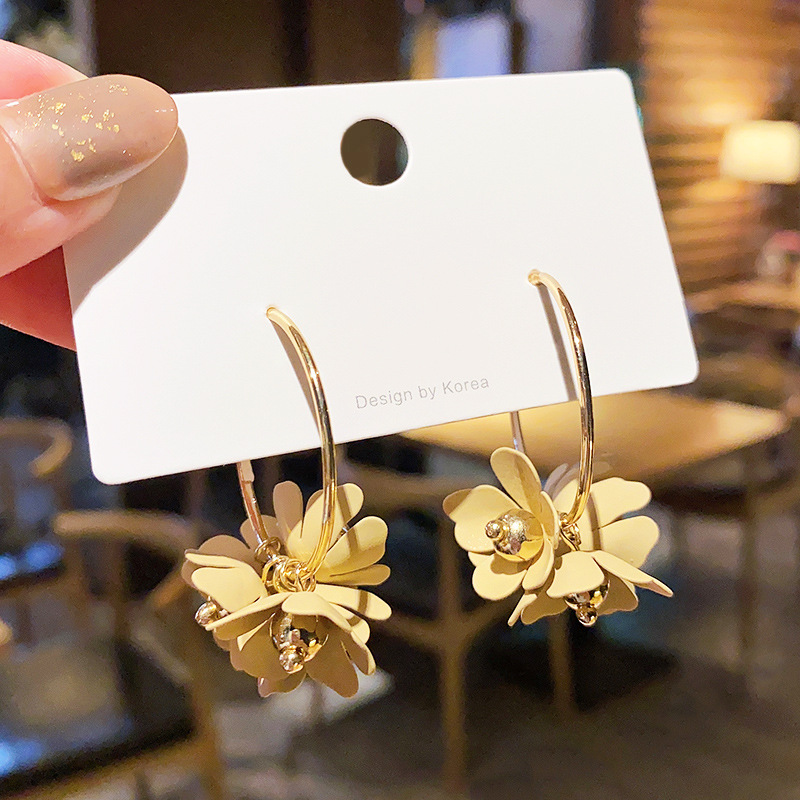

Hoop & Huggie S925 Women Earrings Fashion Charms Geometric Flower Dangle Drop Earring Jewelry Pendientes Gifts
