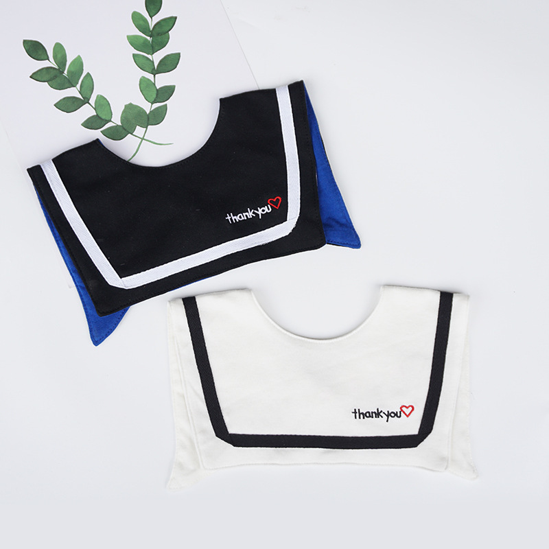 

Ins Korean Campus Infant Baby Bib Square Cotton Baby Saliva Towel Children's Fake Collar Bib 0-2 Years Old Accessories