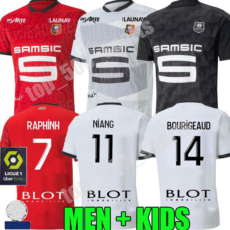 

Men kids 20 21 Rennes soccer jersey 2020 2021 Raphinha Niang Terrier J.MARTIN Stade Rennais FC BOURIGEAUD home away football shirts