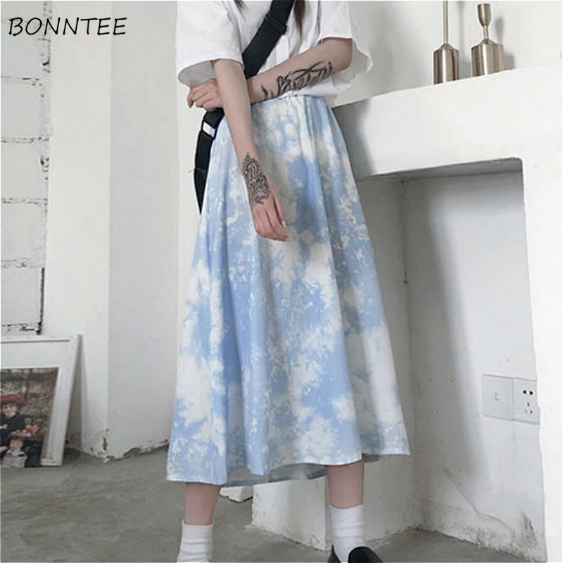 

Skirts Women Simple Trendy Leisure BF All-match Womens Skirt High Waist Korean Style Streetwear Harajuku Chic Lovely Large Size, Blue