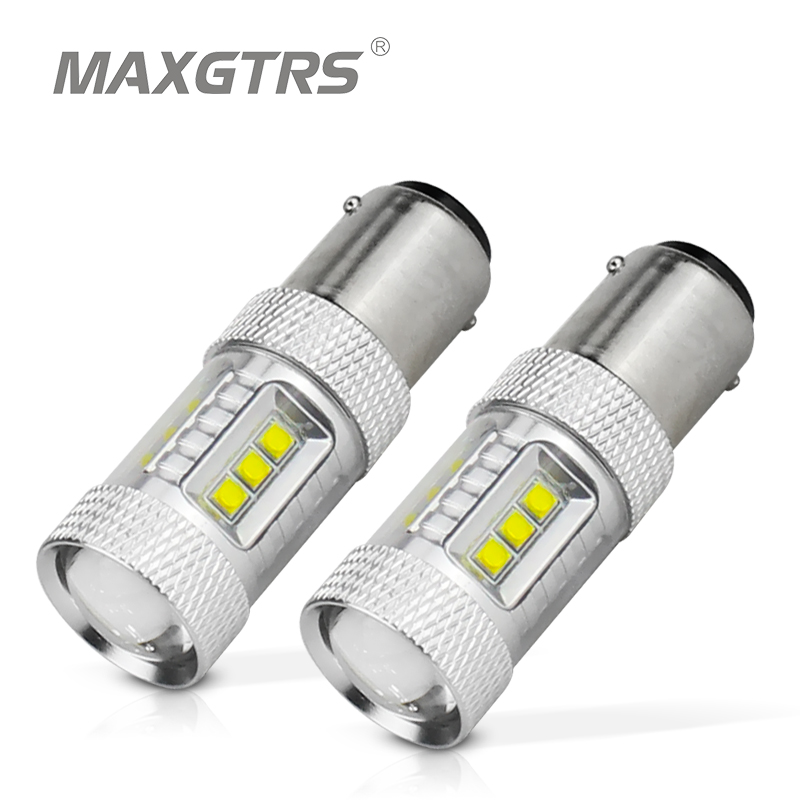 

2x High Power S25 1157 BA15D DRL 30w 50w 80W LED CREE Chip Car Additional Brake Auto Rear Tail Stop Lights LED Parking Lamp Bulb, As pic