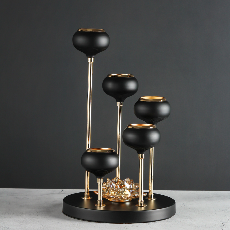 

Romantic Advent Candle Holder Table Glamour Luxury Geometric Candle Holder Black Moroccan Candelabro Vela Candlestick JJ60ZT