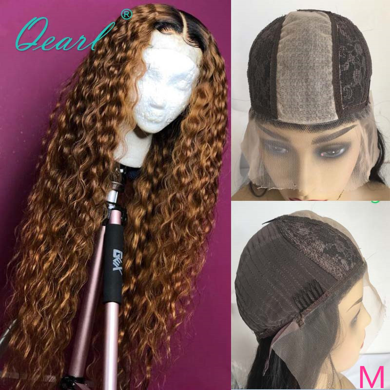 

Silk Top Lace Wig 2x5 Brazilian Curly Remy Hair Ombre Blonde Wigs Human Hair for Women 1b/27 Long Middle Part 150% Qearl