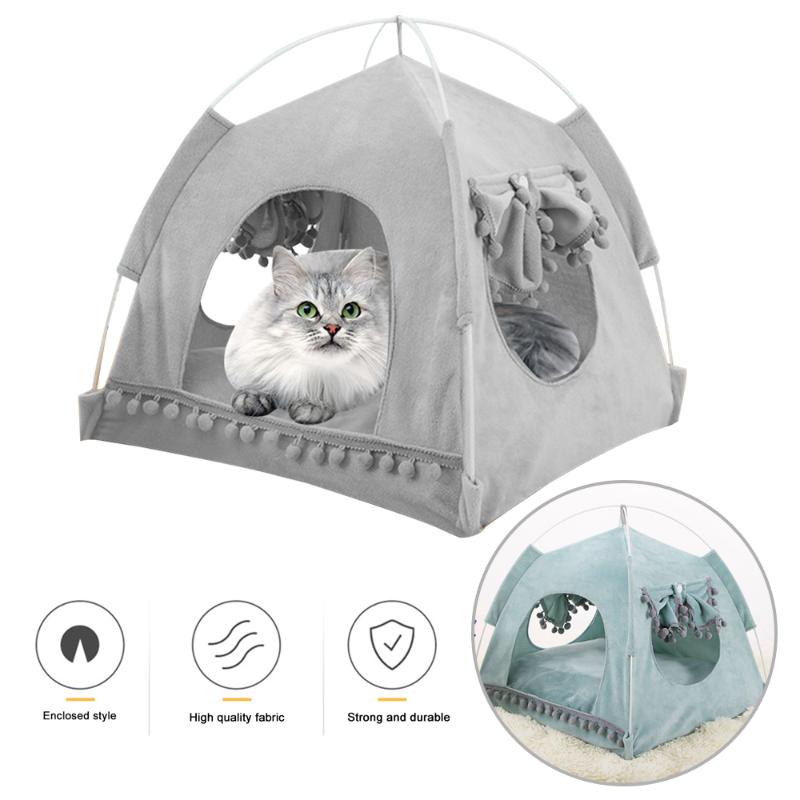 

Pet Bed for Cats Dogs Soft Nest Kennel Bed Cave House Sleeping Bag Removable Mat Pad Tent Pets Winter Warm Cozy