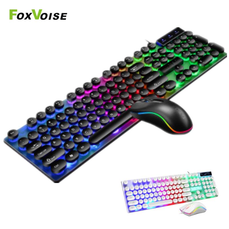 

LED Luminous Mouse and Keyboard Combo Gaming USB Wired Backlit Rainbow Magic MultiMedia Luminous Keyboard Mouse Set For PC Gamer