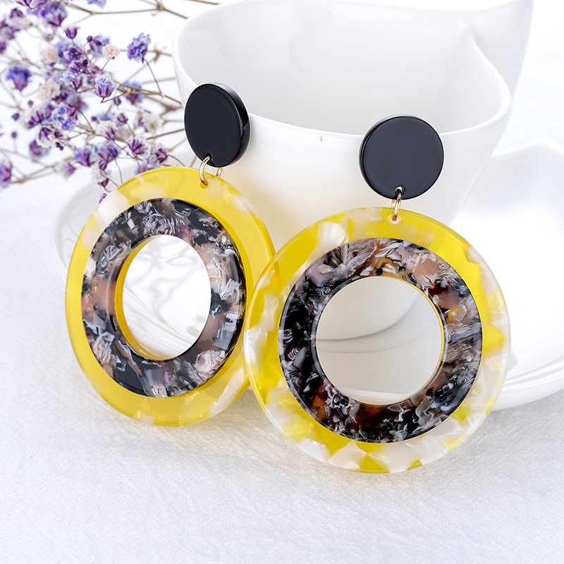

New Mixed Colour Brincos Drop Earring Trendy Leopard Eardrop for Woman's Eardrop Acetate Board Acrylic Panel Jewelry