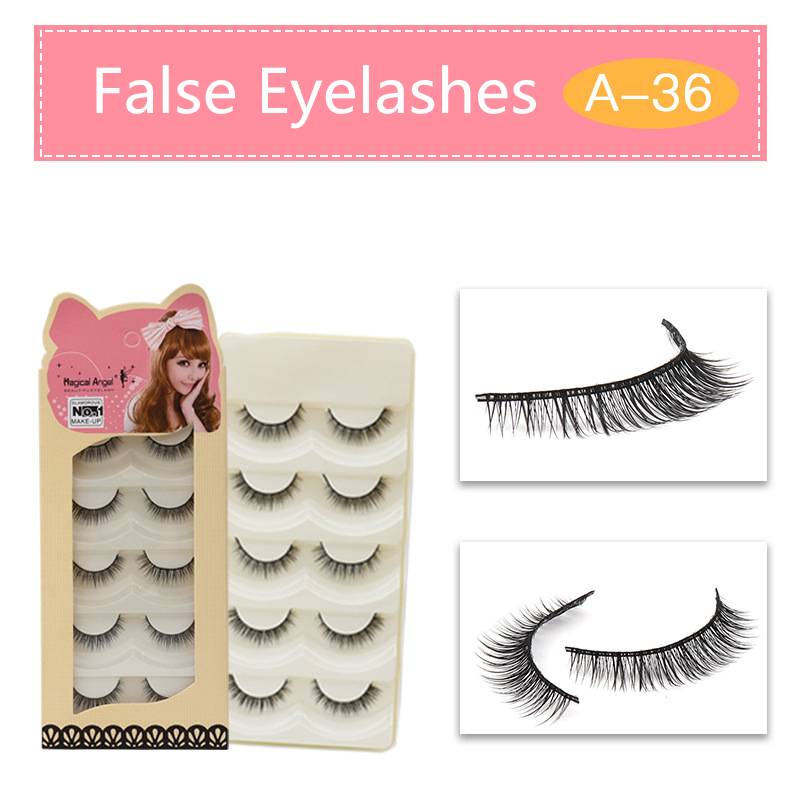 

Hot Sale 5 Pairs False Eyelashes Messy Cross Thick Natural Fake Eye Lashes Makeup Tips Bigeye False Eye Lashes