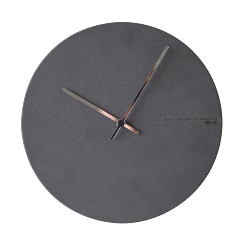 

Modern Wall Clock Living Room Decor Round Clock MDF Board Mute Needle Hanging Clocks Black Grey