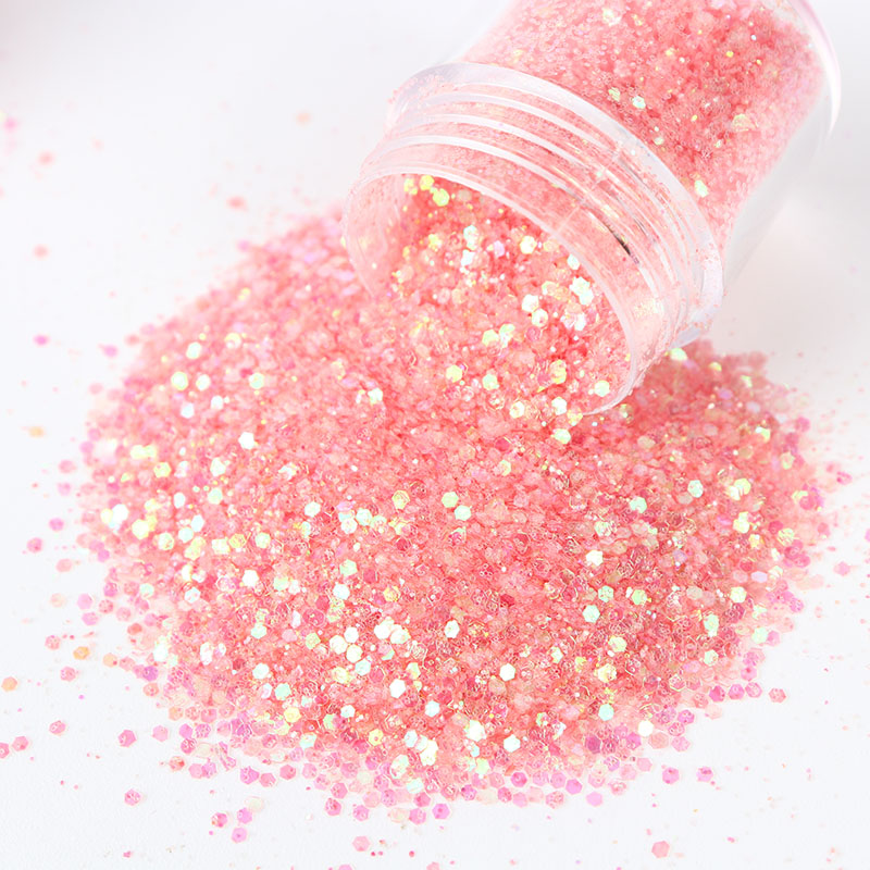 

Pink Hexagon Nail Glitter Powder Sequins Mixed Holographic Star Glitter Pigment Dust Powder Nail Art Fall Decoration 10ml