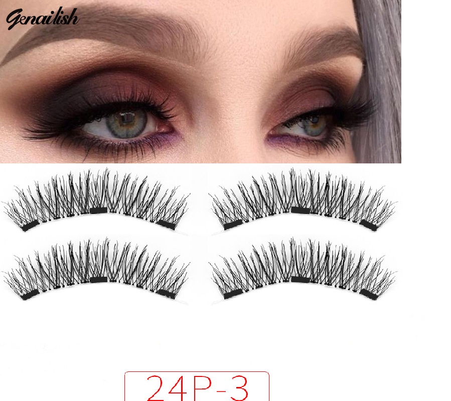 

magnet lashes whole eyes with magnetic no glue give you beautiful 3D magnetic eyelashes with gift box natural false eyelashes