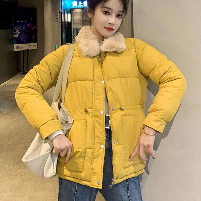 

2020 Women Winter Short Jacket Mujer Hooded Parkas Winter Coat Women Loose Parka Fur Collar Cotton Padded Jackets#G30, Black