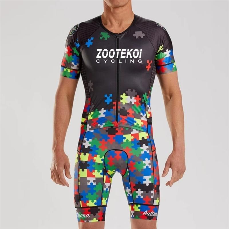 

ZOOTEKOI Men 2020 Cycling Jersey Sets Triathlo Skinsuit Trisuit Short Sleeve Body Suit Ropa Ciclismo Clothing Jumpsuit Maillot