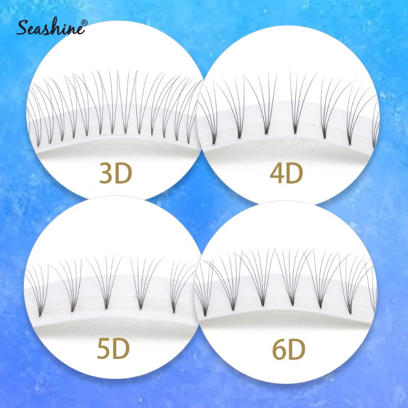 

Seashine Short Stem Lashes Heat Bonded Eyelashes Makeup Tools Russian Premade Volume Fans Eyelashes Extension