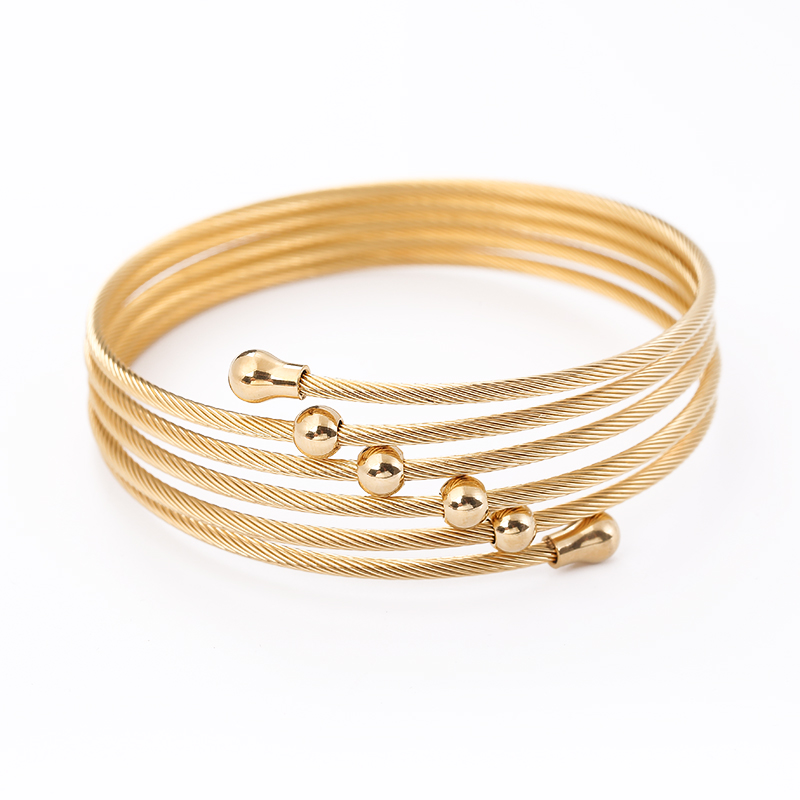 

women jewelry bracelet stainless steel bangle allmatch stainless steel wire braided twist fashion open multirow ladies bracelet