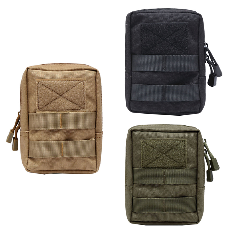 

600D Tactical Life Bag Multifunctional Tool Pouch Springs Hinge Hunting Durable Belt Pouches Packs Outdoor New, Khaki