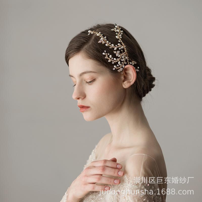 

Leliin Wedding Crystal Headpiece Bridal Hair Accessories Bridal Headpieces Bride Halo Headband Hair Jewelry chain