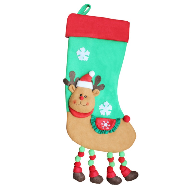 

Christmas Decoration Stocking Gift Bag Xmas Tree Wall Door Hanging Stocking Christmas New Year Pendant Candy Bag for Kids