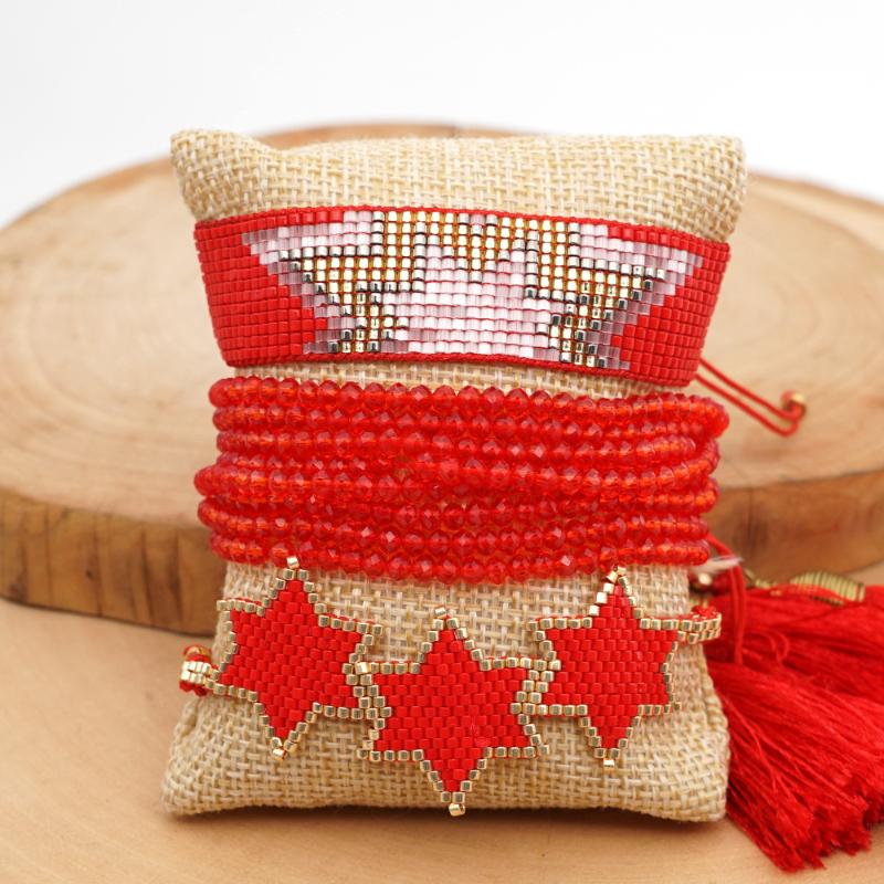 

GRAPES Red Bracelet For Women MIYUKI Lucky Bracelet Mexico Armband Jewelry Crystal Pulsera Mujer Moda 2020 Tassel Dropshippping