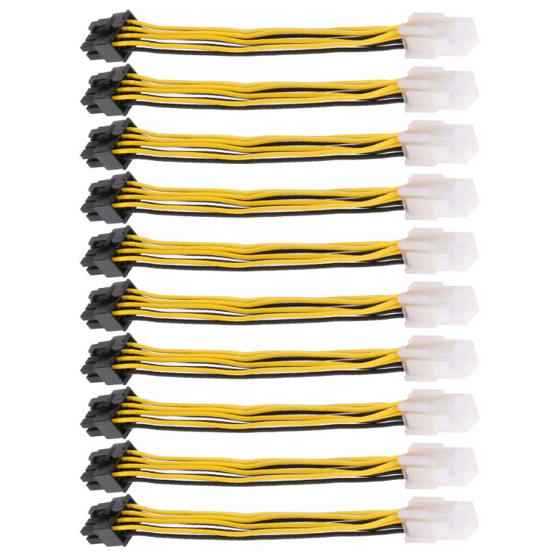 

10pcs/pack 8Pin Male to 4Pin Female Power supply Cable Computer CPU P4 to P8 Extension Conversion EPS Cable