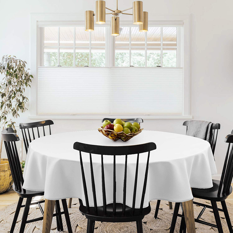 

Table Cloth Wedding Party Tablecloth Jacquard Polyester Fabric Solid Round El Rectangular Home Dining Cover, White