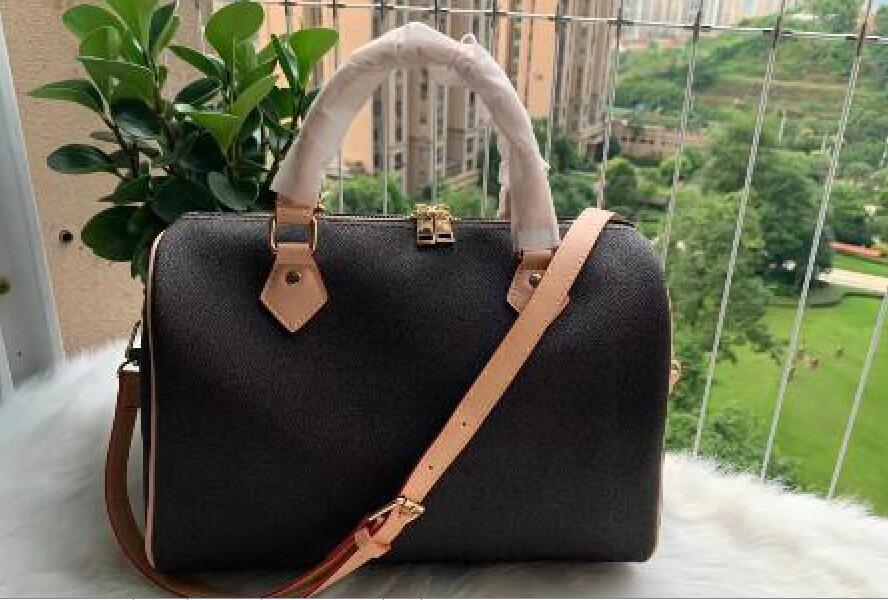 

2020 new Women Messenger Travel bag Classic Style Fashion bags Shoulder Bags Lady Totes handbags 30 cm With key lock yuN87454, Brown