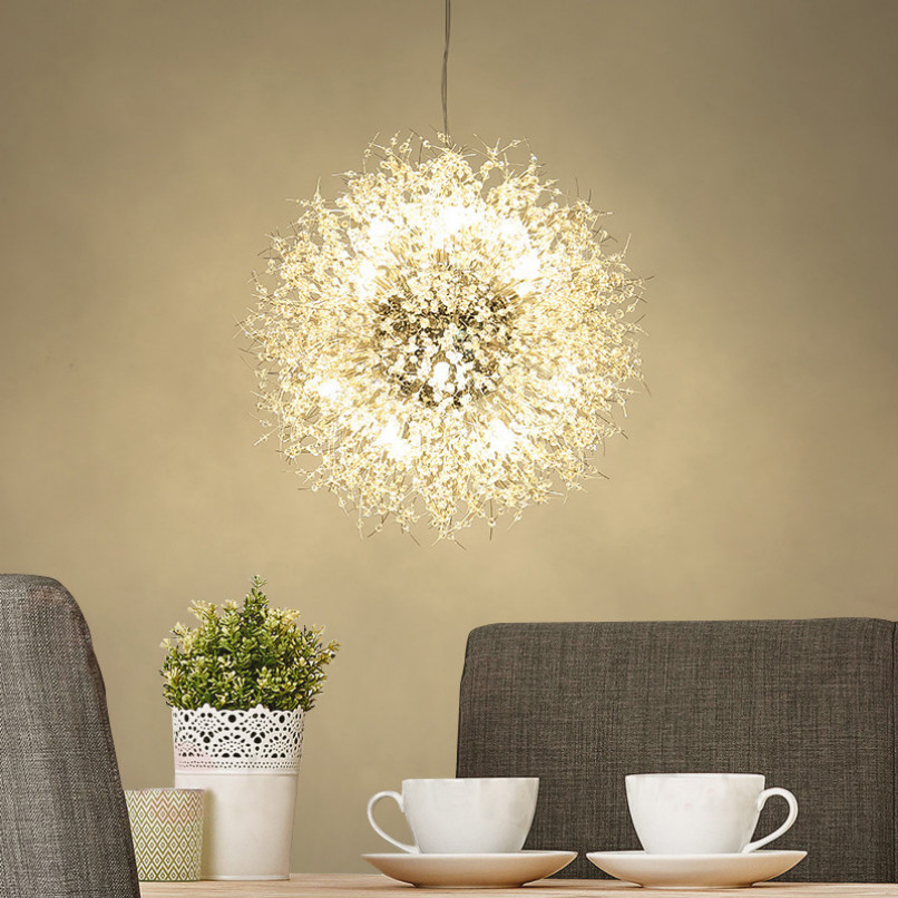 

Modern Crystal Chandelier Lighting Nordic Dandelion Chandelier Pendant Light LED Hanging Round Crystal Beads lights for Room Decor