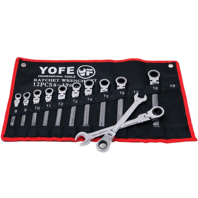 

YOFE 12 PCS 8-19mm flexible ratchet wrench set