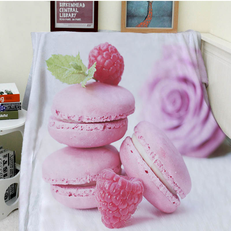 

Blankets Cobertor Warmth Soft Plush Delicious Funny Pink Cakes And Red Raspberries Sofa Bed Throw Kids Adults Blanket Thick Thin