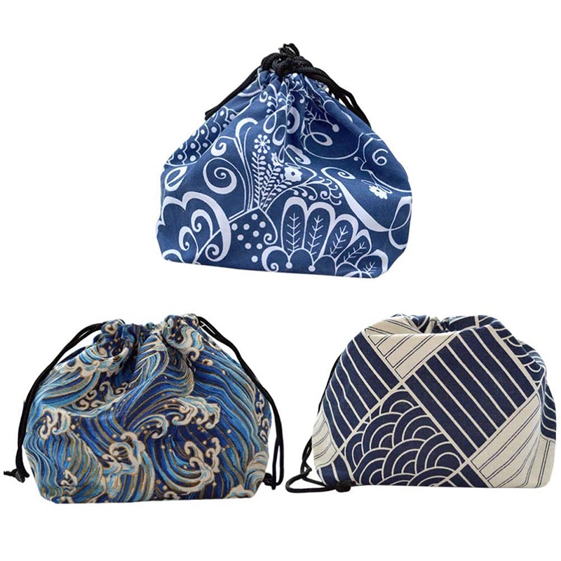 

Storage Bags Lunch Tote Bag Japanese Drawstring Bento Pouch Portable Handy For Outdoor School 6PCS
