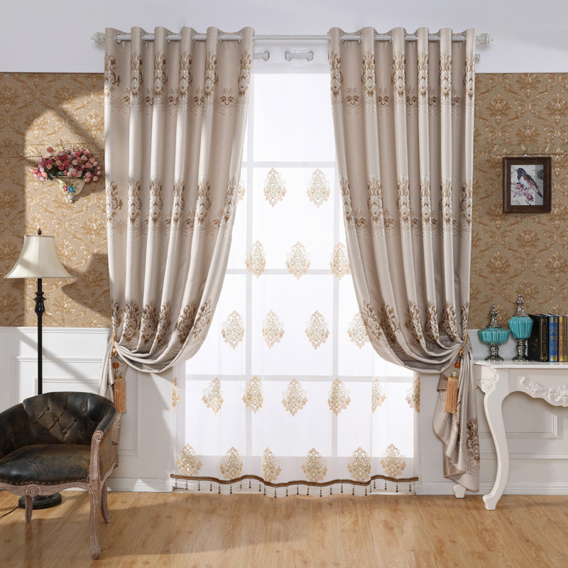 

High Precision Jacquard Simple Modern High Shading Curtains for Living Dining Room Bedroom, Gray curtain