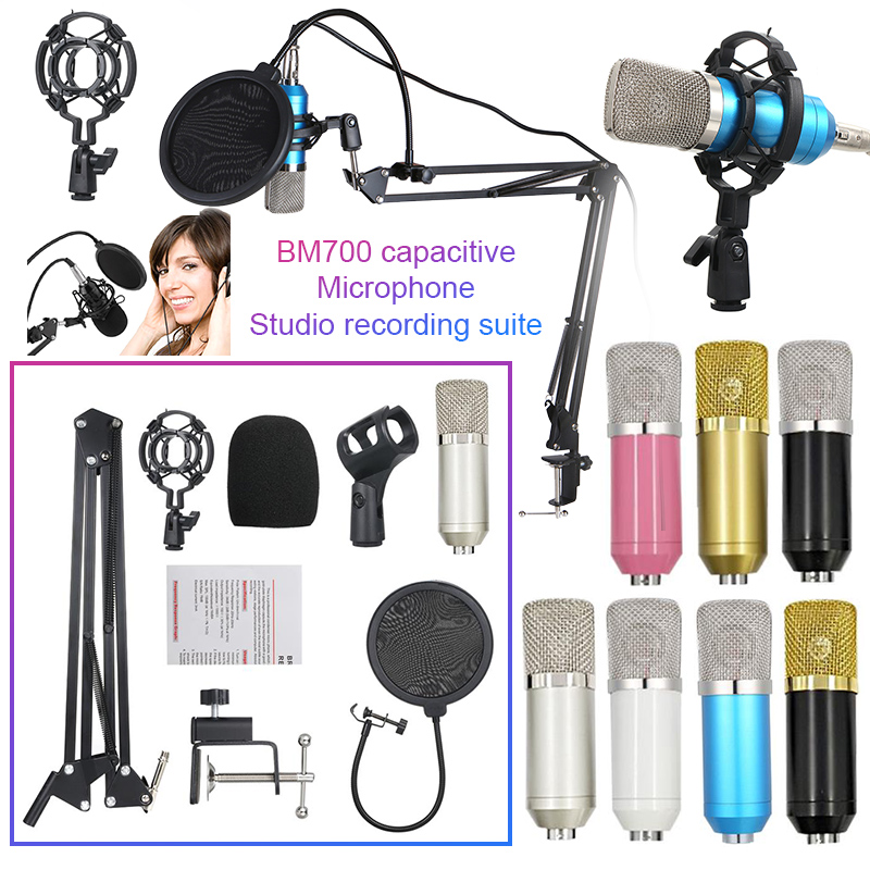 

2020 Professional BM700 Condenser Microphone KTV Microphone Singing Stage Performances Kits For Recording Studios Computer