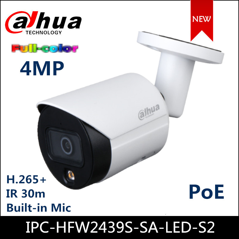 

Dahua 4MP IP Camera Lite Full color Fixed-focal Bullet Network Camera IPC-HFW2439S-SA-LED-S2 replace IPC-HFW2431S-S-S2 Dahua 4MP