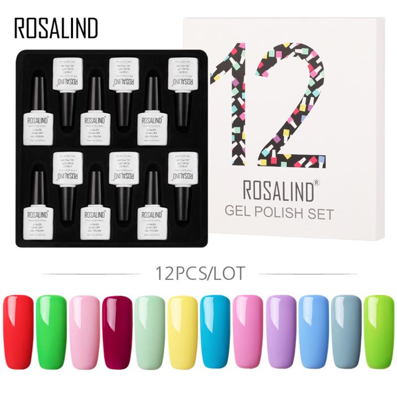 

Colorful 12 Bottles Nail Polish Set UV Vernis Semi Permanent Primer Top Soak Off Effect Nail Art Polish Varnish Oil