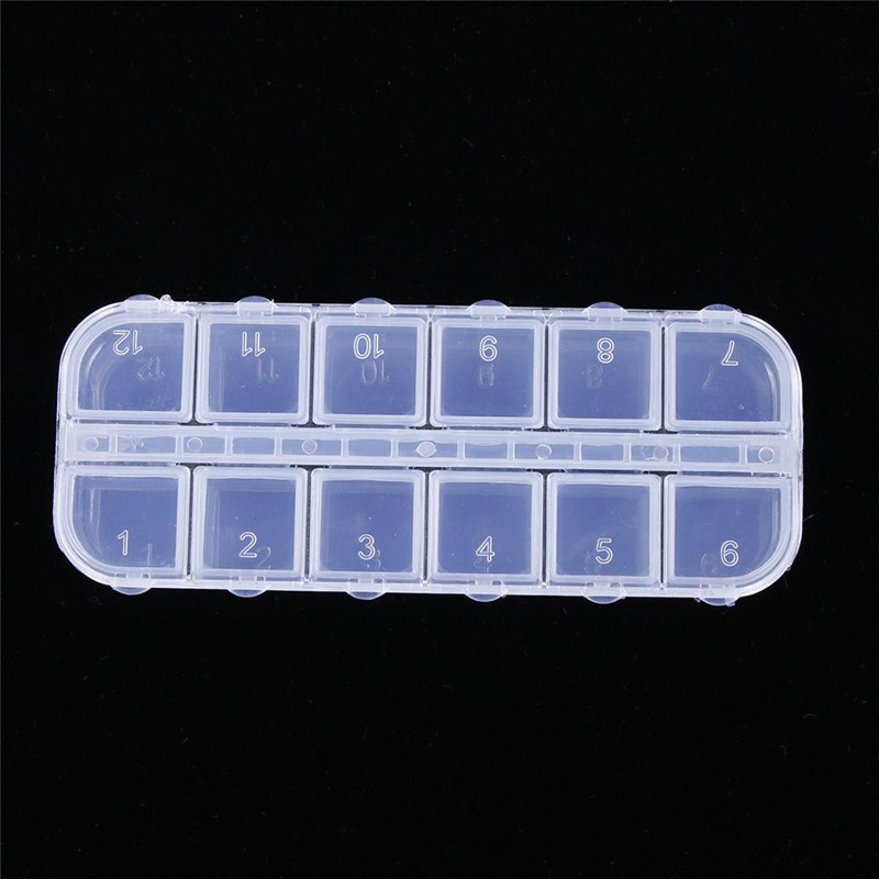 

Nail Art Decorations Storage Box Gems Glitter Empty Rectangle Rhinestones Beads Slices Compartments Container organizer