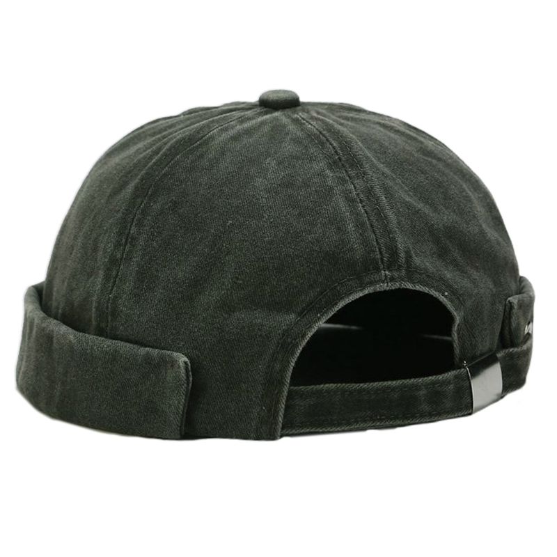 

Vintage Street Dance Hip Hop Hat Adjustable Brimless Melon Beanie Cap for Unisex, Bk